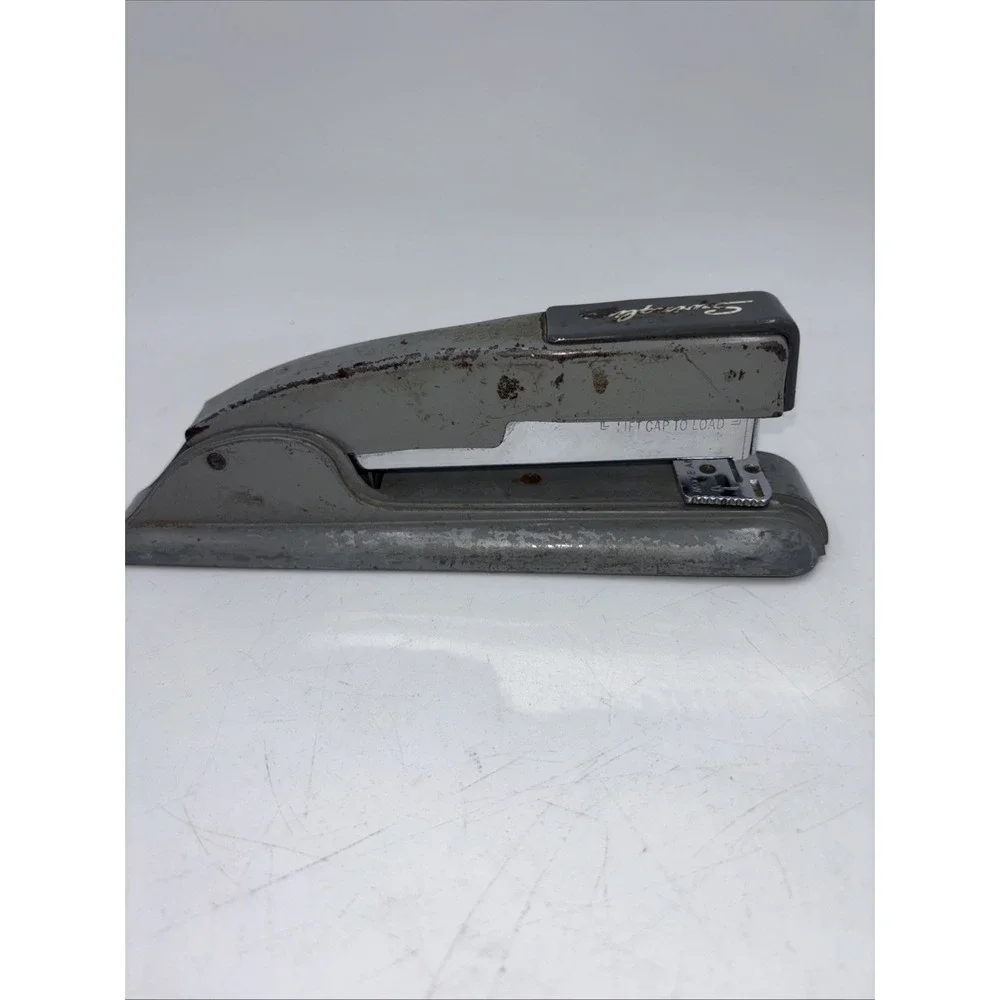 Vintage IBM  Art Deco Swingline Model 27 Gray Desktop Stapler  Fully Operational